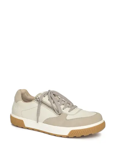 Кроссовки бежевые с боковой молнией